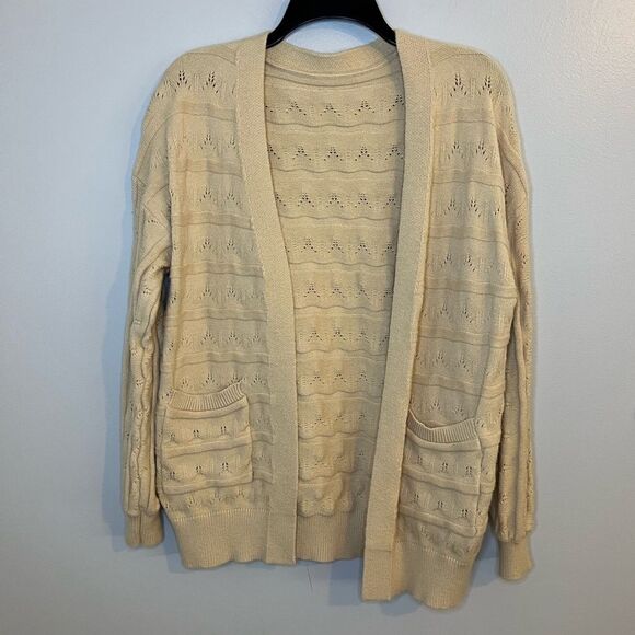 Sweaters - Women’s Khaki Chunky Knit Cardigan Sweater Size Medium